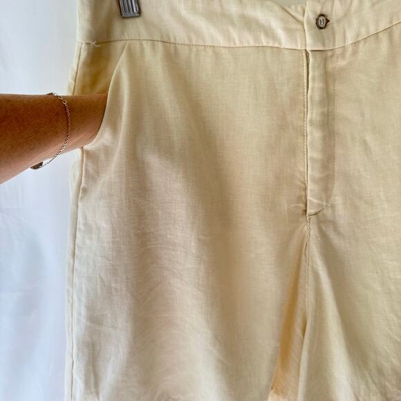 Joelik Womens M Lined Linen Blend Soft Shorts Off White Old Money Neutral Casual - Picture 8 of 12
